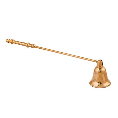 ARSUK Candle Snuffer Fire Extinguisher Solid Brass Nickel Wooden Candle Cover Tool to Safely Extinguish Candle Snuffer Candle Accessories Brass-Full Twist 
