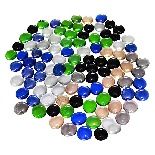 ARSUK Glass Pebbles For Aquarium And Decorative Purpose 200 Pieces - Green Colour - 1 Kg